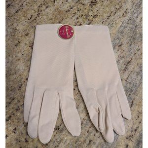 New! Vintage Dawnelle Size A 6-7 S/Mize  Beige Formal Stretch Gloves 8" Long